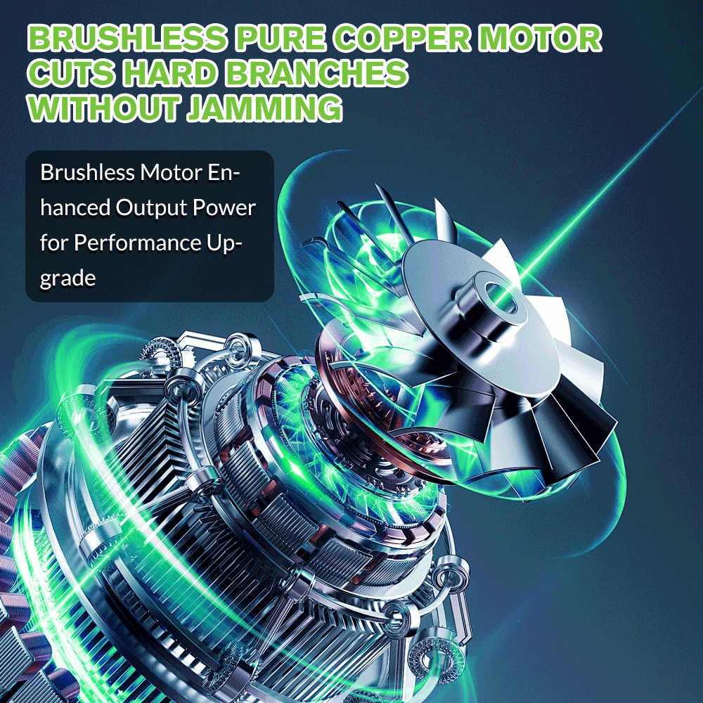 Electric Pruning Shears Cordless Pruner Brushless Branch Cutter & 2 Batteries