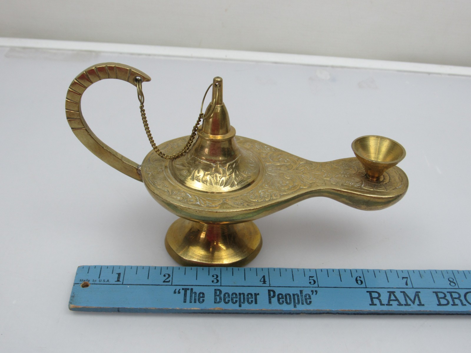 Vintage Brass Aladdin Genie Oil Lamp Incense Burner