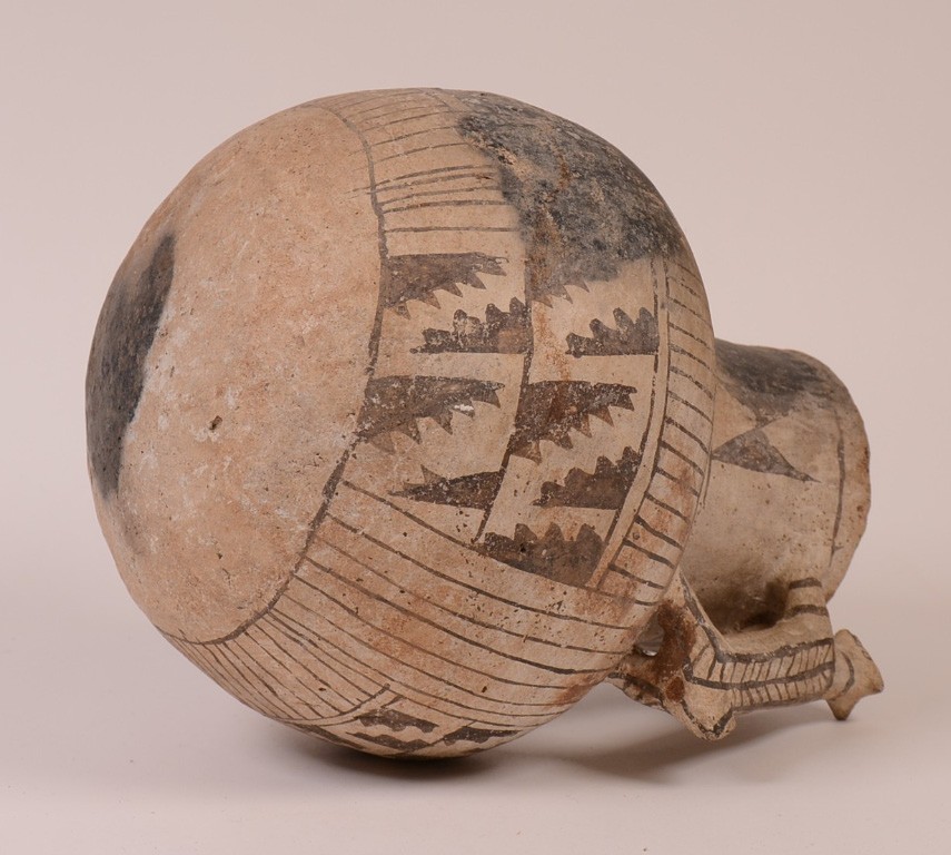 Prehistoric Anasazi Pottery Pitcher with Dog Figure Handle
