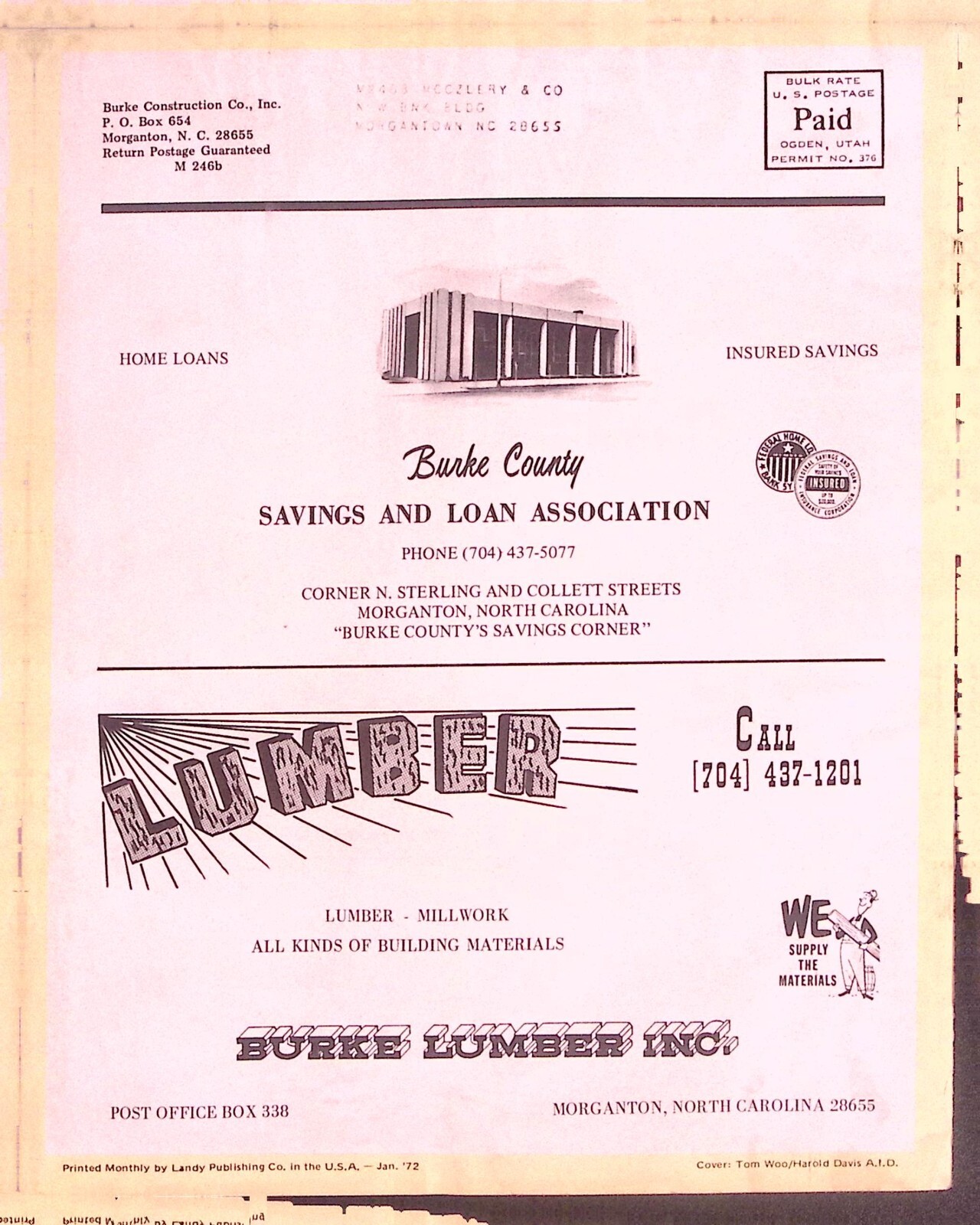 1972 BETTER LIVING IN MORGANTON NC BURKE CONSTRUCTION COOL HOME BOOK W124