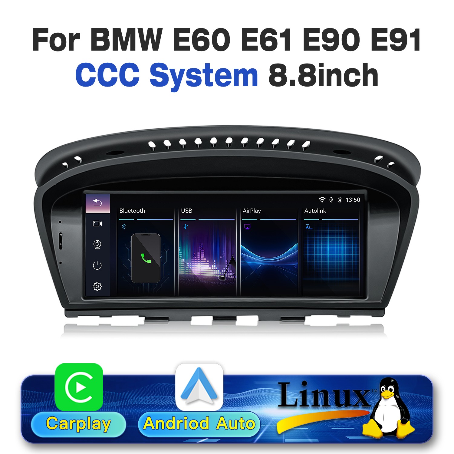 8.8" For BMW 3 5 Series E90 E60 CCC 2005-2008 Carplay Stereo Radio Screen GPS