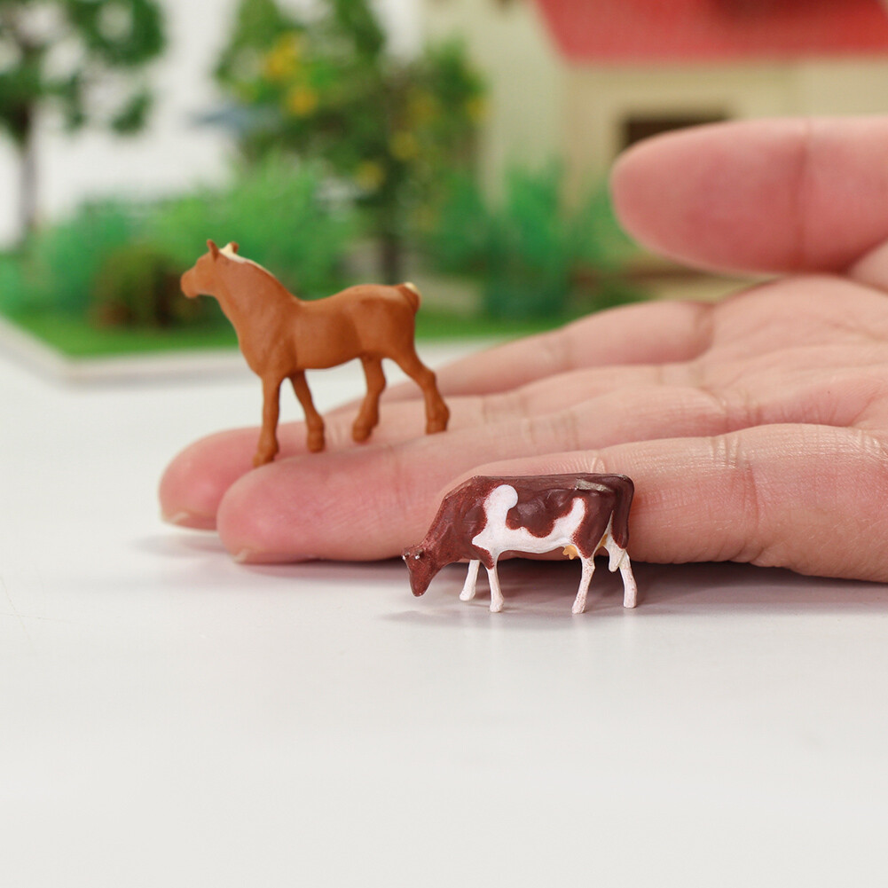 36pcs HO Scale 1:87 Well Painted Farm Animals Cows Horses Shepherd People