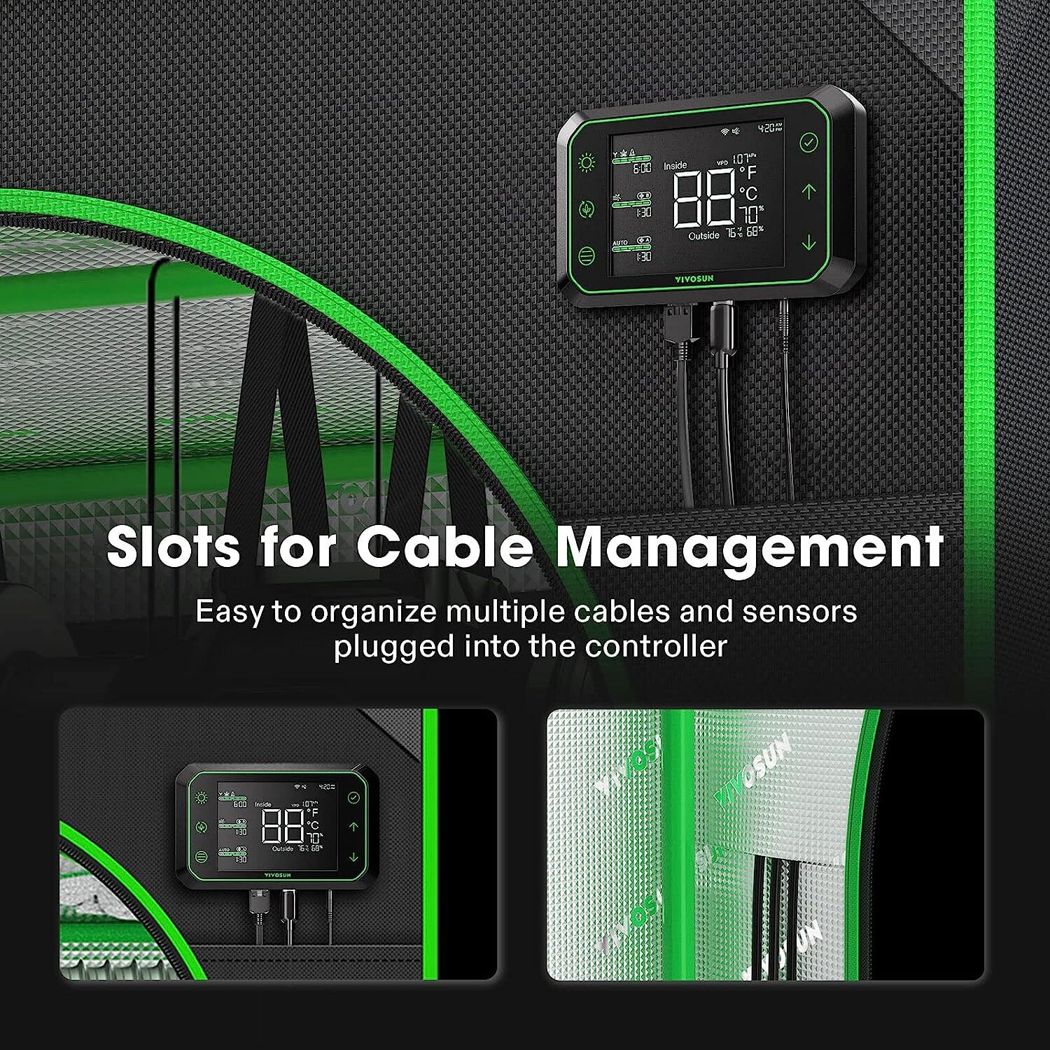 VIVOSUN Smart Grow Tent Kit 2-in-1 GrowLight w/ Circulation Fan Carbon Filter