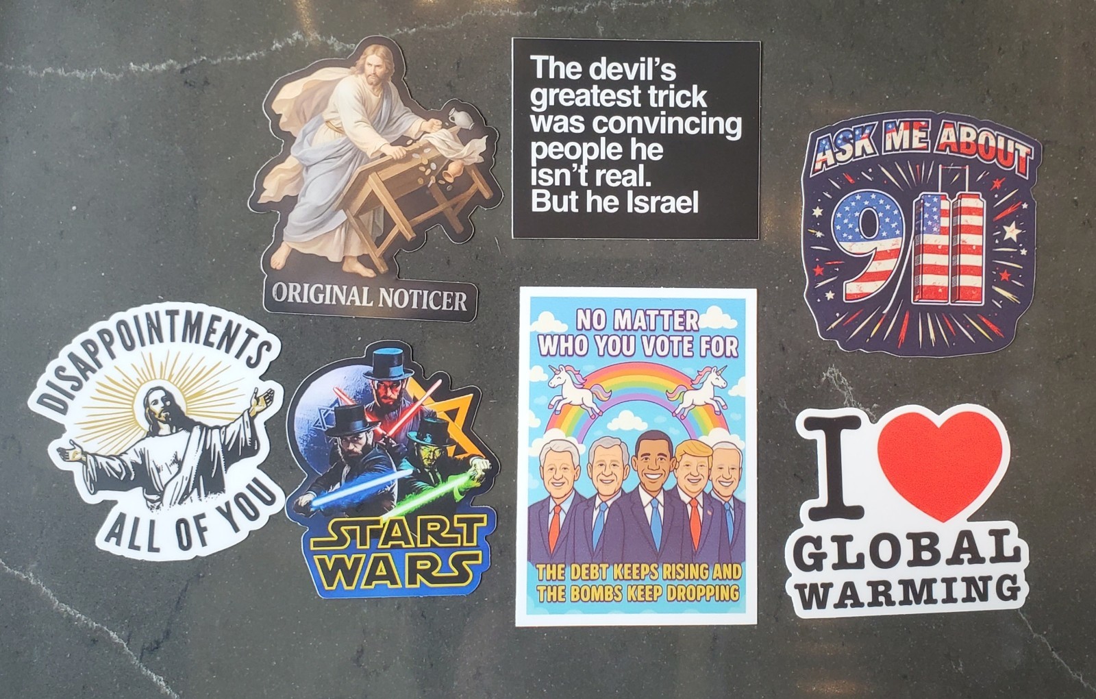 DONALD TRUMP BENJAMIN NETANYAHU STICKER *5* YEAR WARRANTY