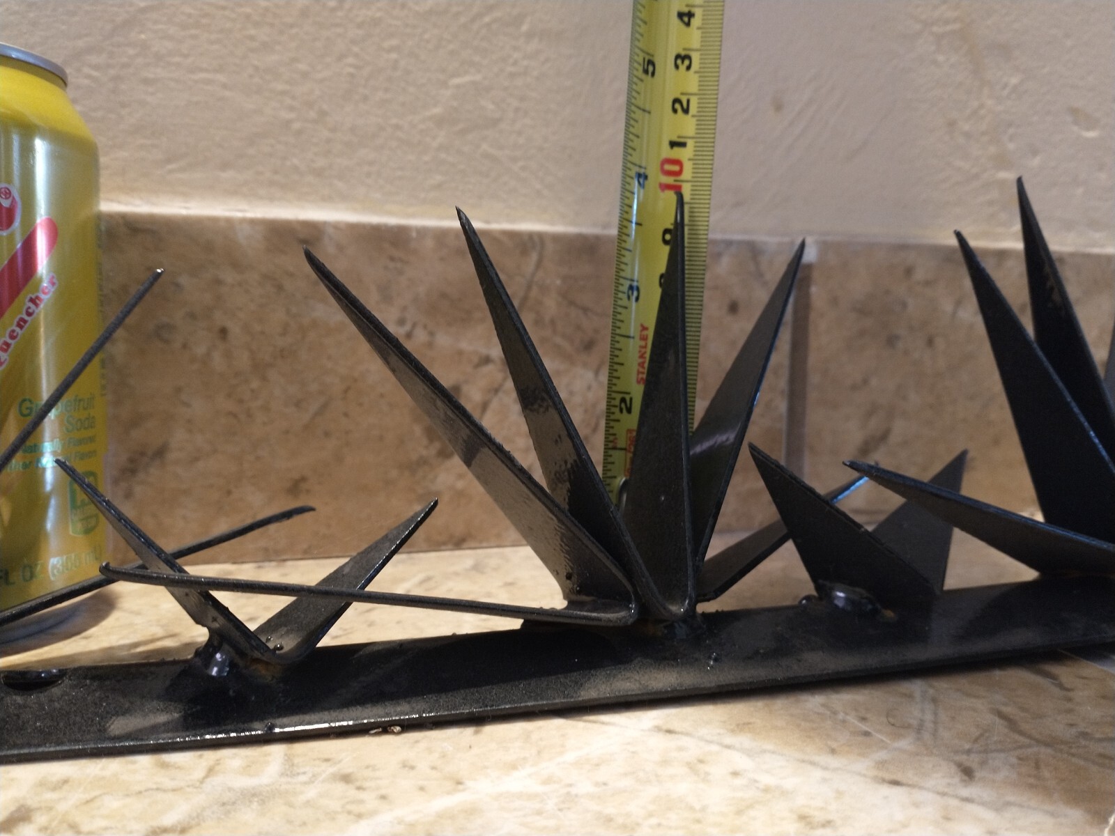2 Steel Security Wall Spikes, Anti-Climb Metal 78 inches long total, 4" tall