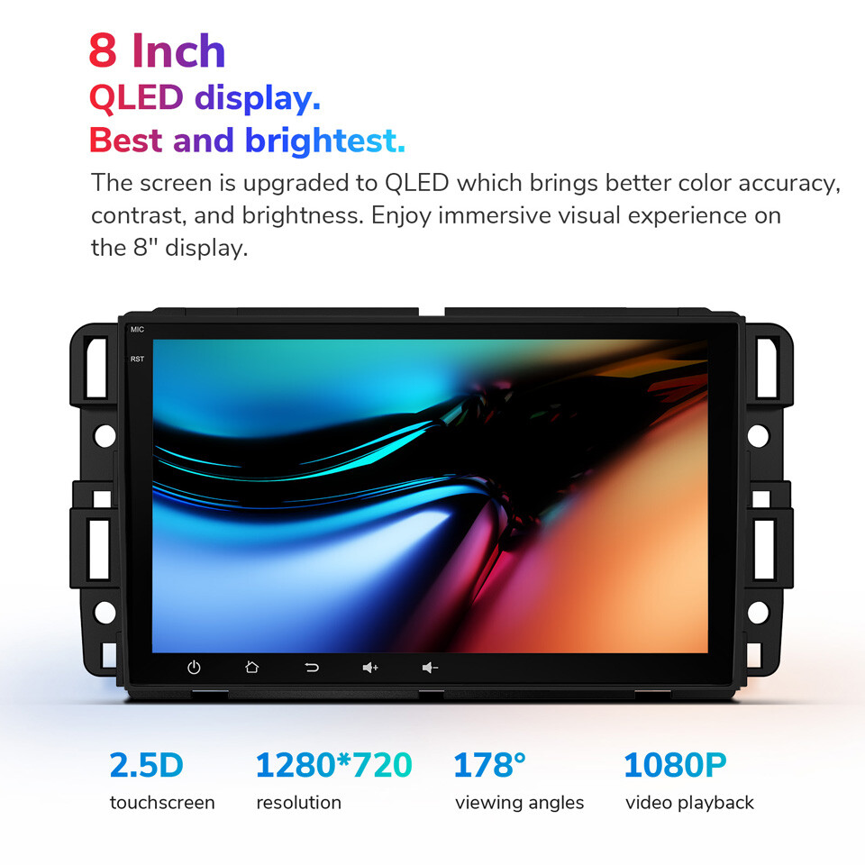 CAM+Car Stereo Android 12 8Core 4+64 For GMC Chevrolet Chevy Yukon Sierra Acadia