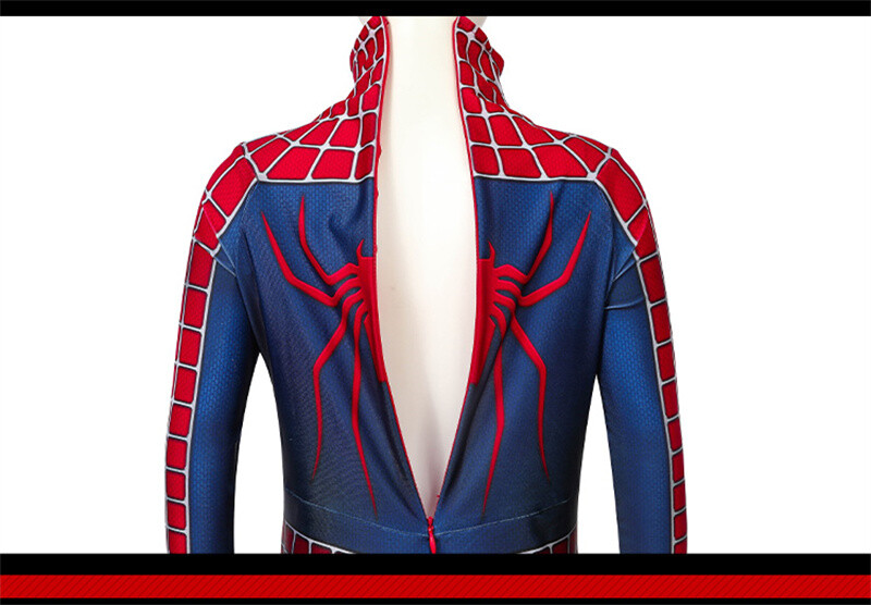 Spider-Man Tobey Maguire Costume Kids Boys Cosplay Jumpsuit + Mask