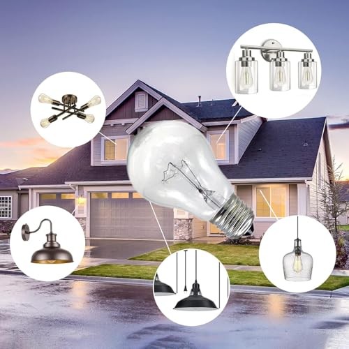 100 Watt Incandescent Light Bulbs, A19 Clear Incandescent Rough Service Light 4