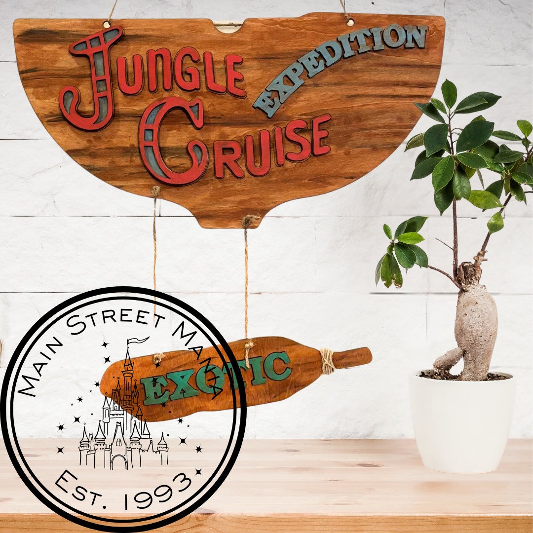 Jungle Cruise Replica Attraction Sign Disneyland Walt Disney World Inspired