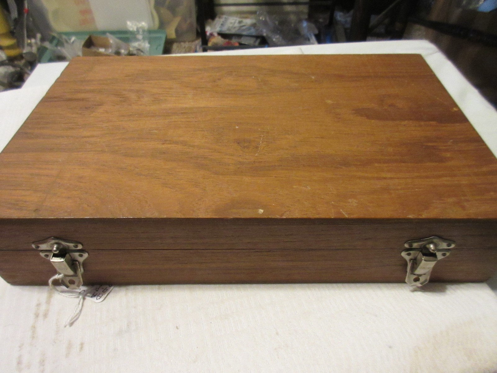 Vintage Cocktail Tool Kit Bar Set Teak Case Bronzeware 9 pc Thailand Nice