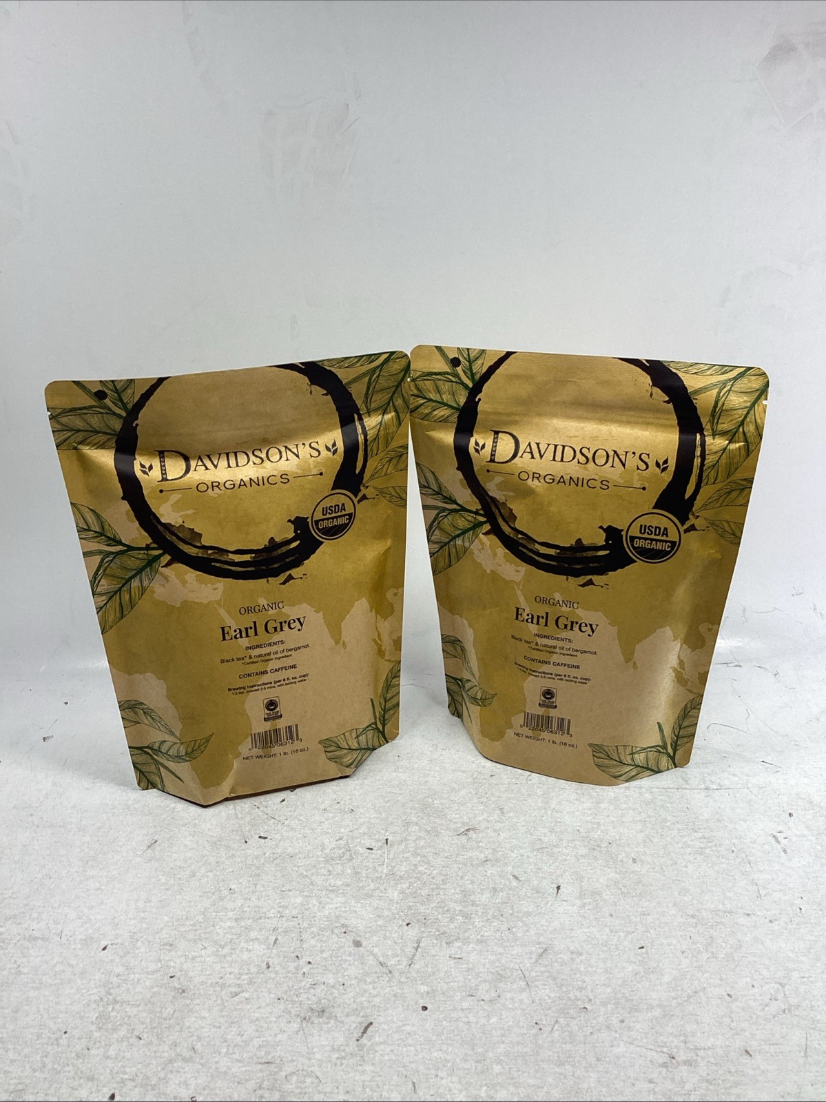 Lot of 2 Davidson's Organic Loose Leaf Tea 16oz Bag, Earl Gray exp 09/02/2027