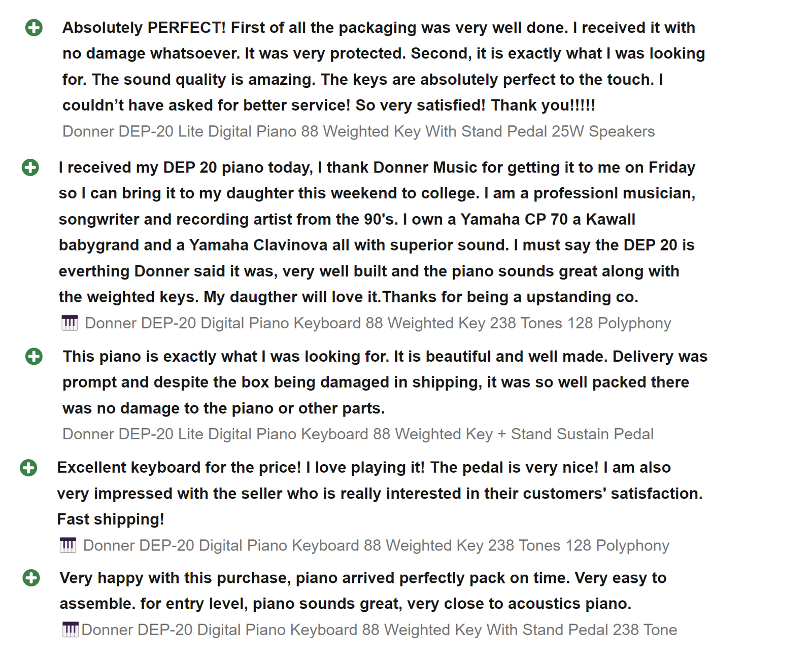 Donner DEP-20 Digital Piano Keyboard 88 Weighted Keys with Stand