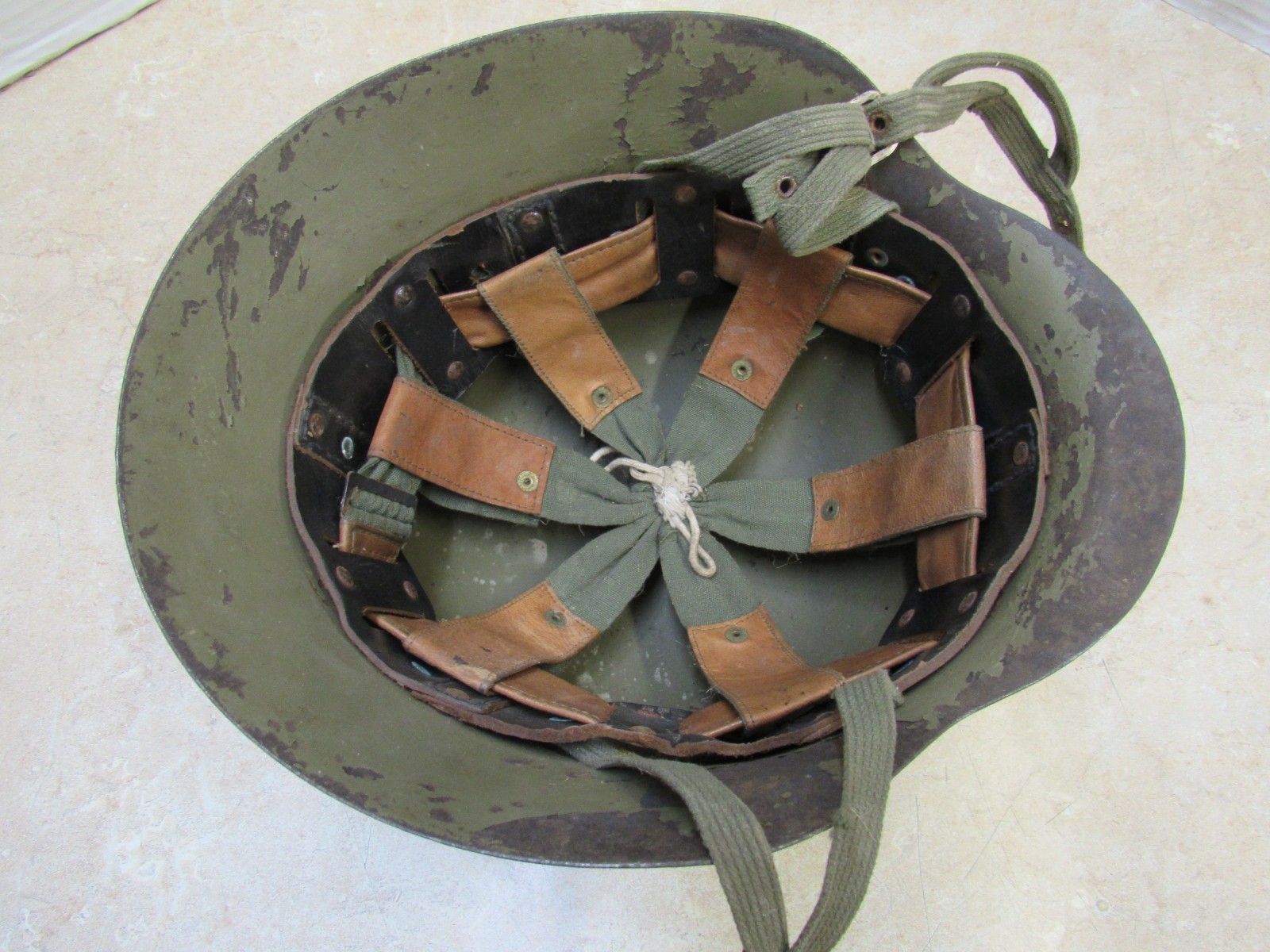 Original WW2 Era Spanish M42 Helmet Post War Liner Modelo Z