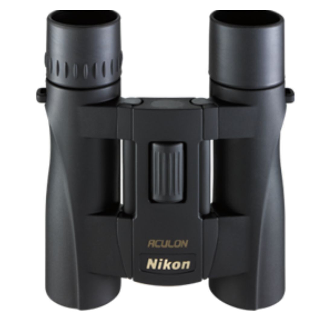 Nikon Aculon A30 10x25 Roof Prism Black Binoculars with Ergonomic Design