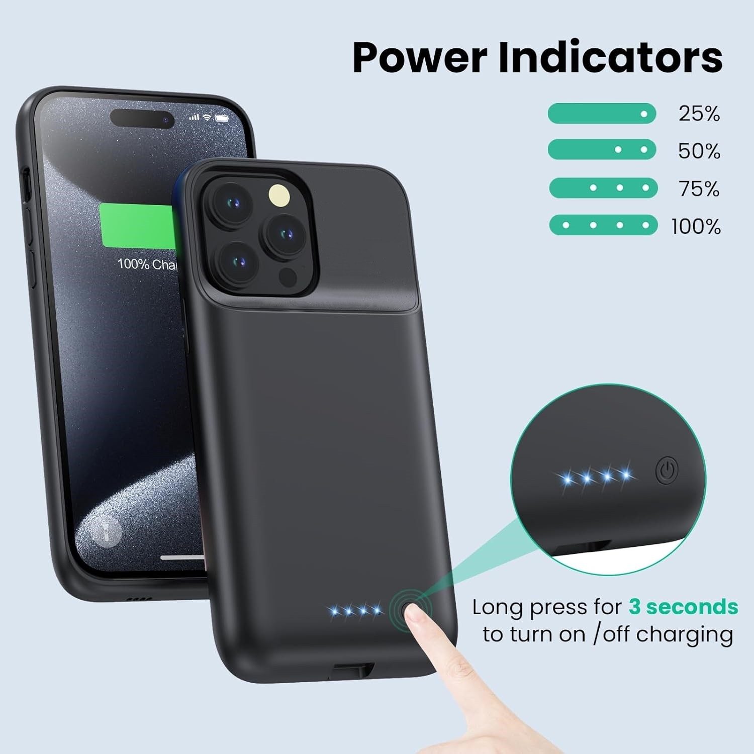 Battery Charger Case Power Bank Charging Cover For iPhone Air 17 16 15 14 13 12