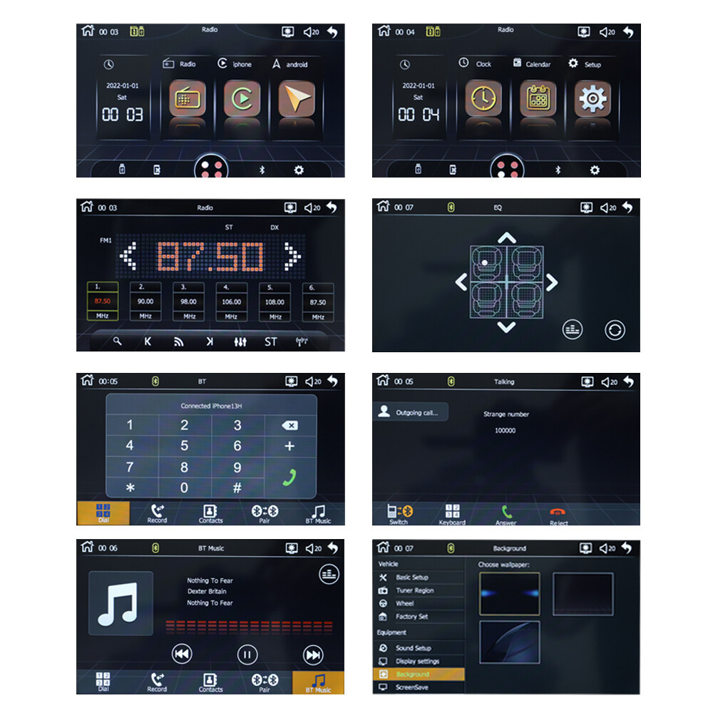 9" Single 1 Din MP5 Player Carplay Car Stereo Radio Android Auto Touch Screen