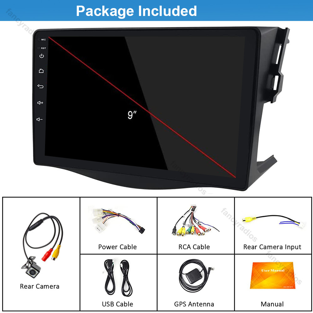 Apple Carplay Car Stereo Radio For Toyota RAV4 2007-2012 Android 15.0 GPS Camera