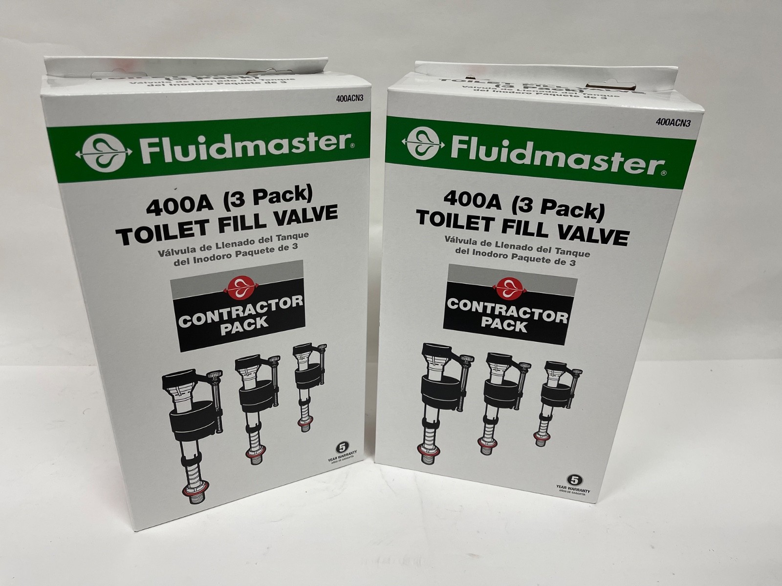 (2) 3-Packs = 6 Fluidmaster 400A Universal Toilet Fill Valves 400ACN3 Contractor