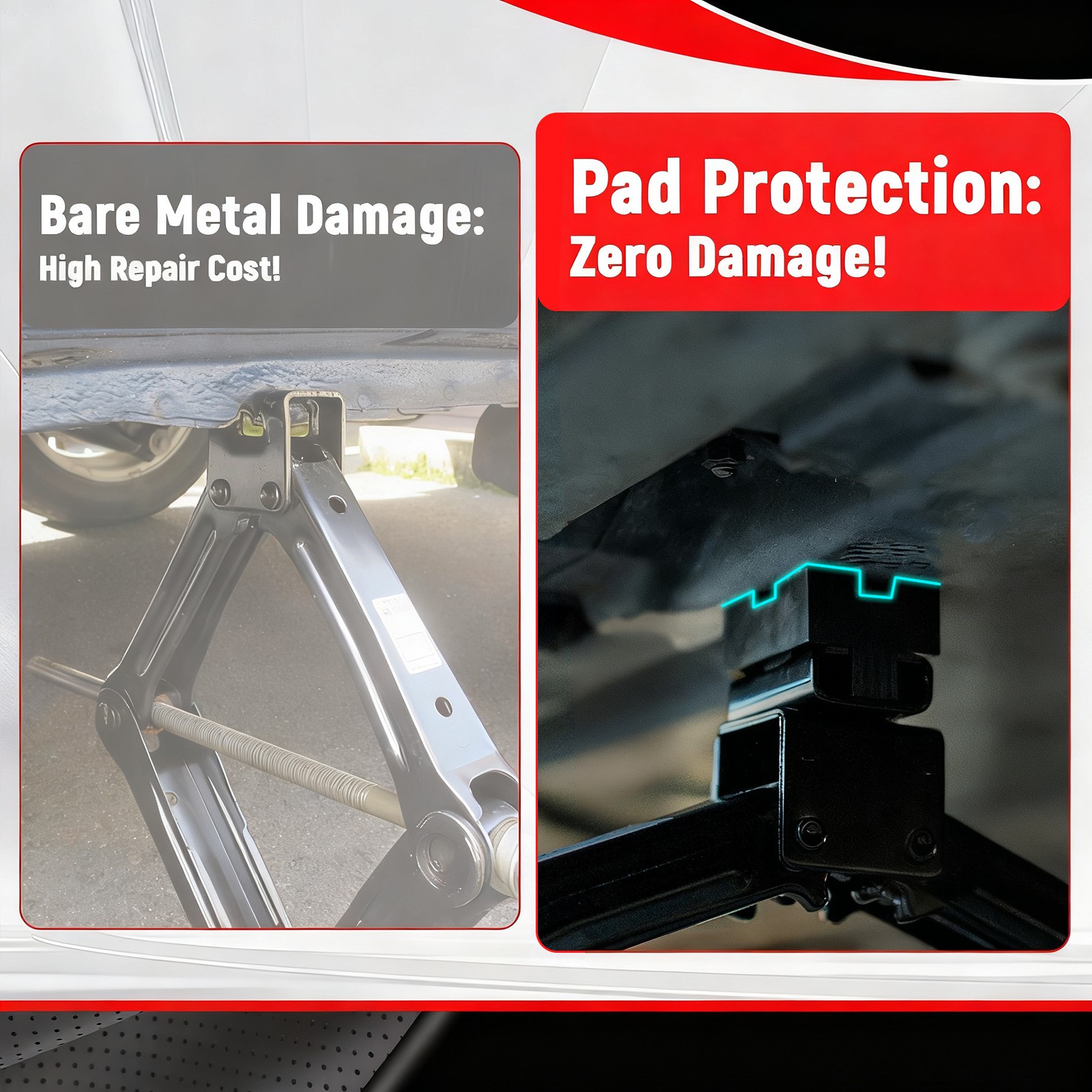 Rubber Pinch Weld Jack Pad Saddle for Scissor Lift Prevents Car Jack Kit Tool US