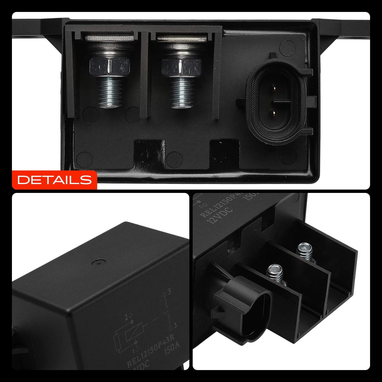 12V 150A 4-Pin Relay w/ Resistance & Bracket for Universal Car Trucks Vehicles