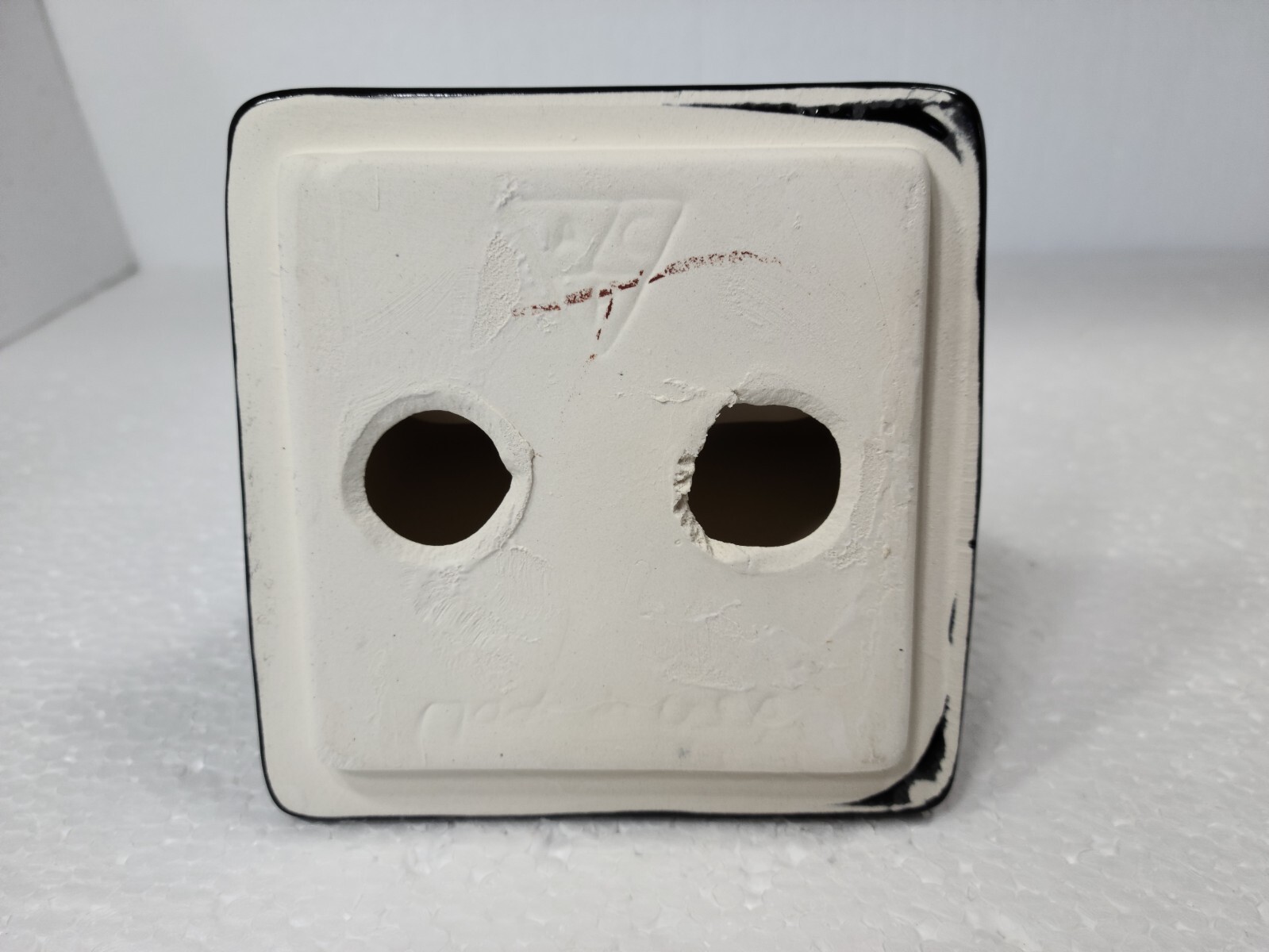 Vintage Black Ceramic Tile Toothbrush Holder Tumbler Cup Tray Mid Century Modern