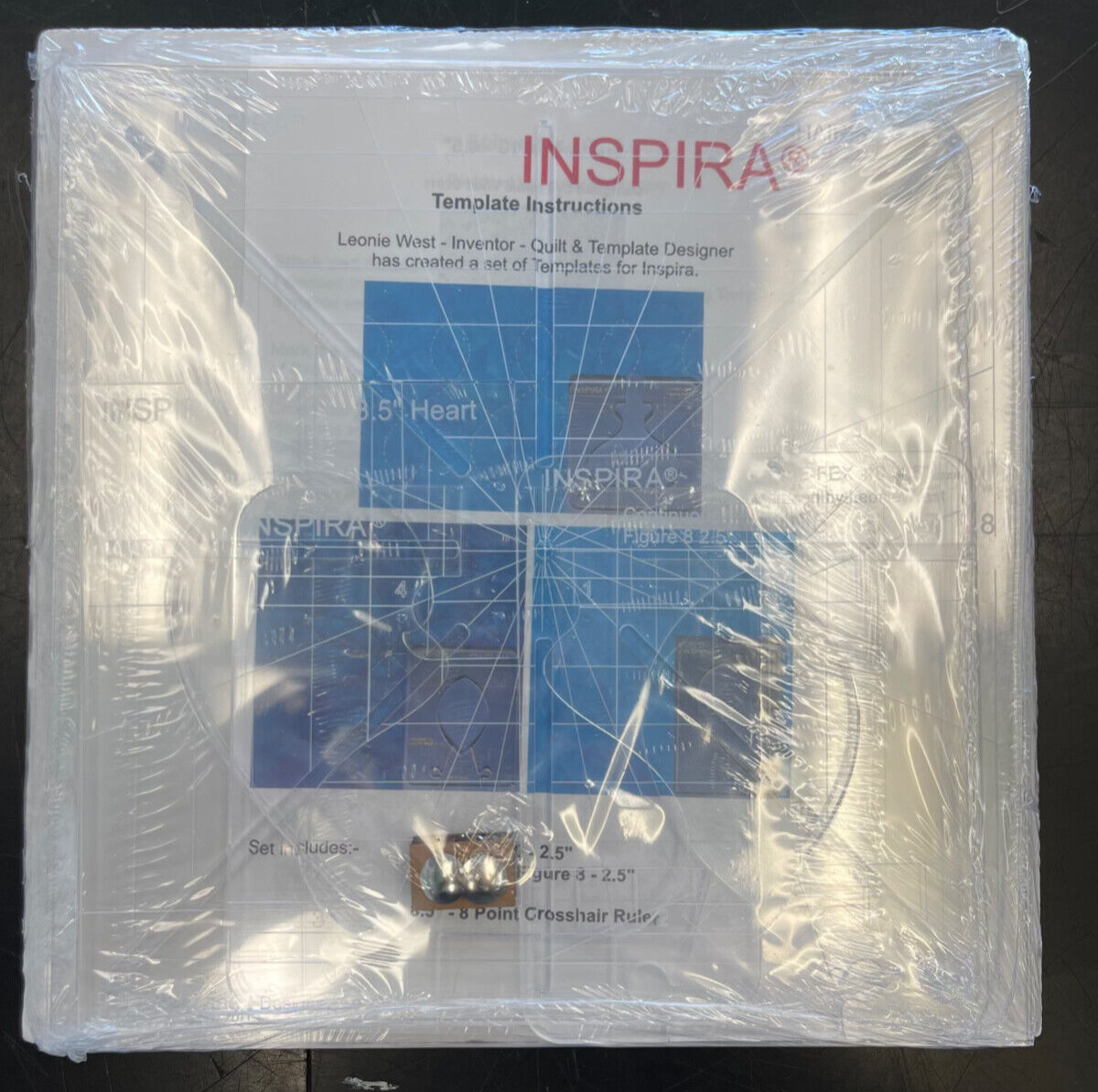 Inspira Ruler Foot Plastic Templates Set of 4 - Low Medium Shank Sewing Machines