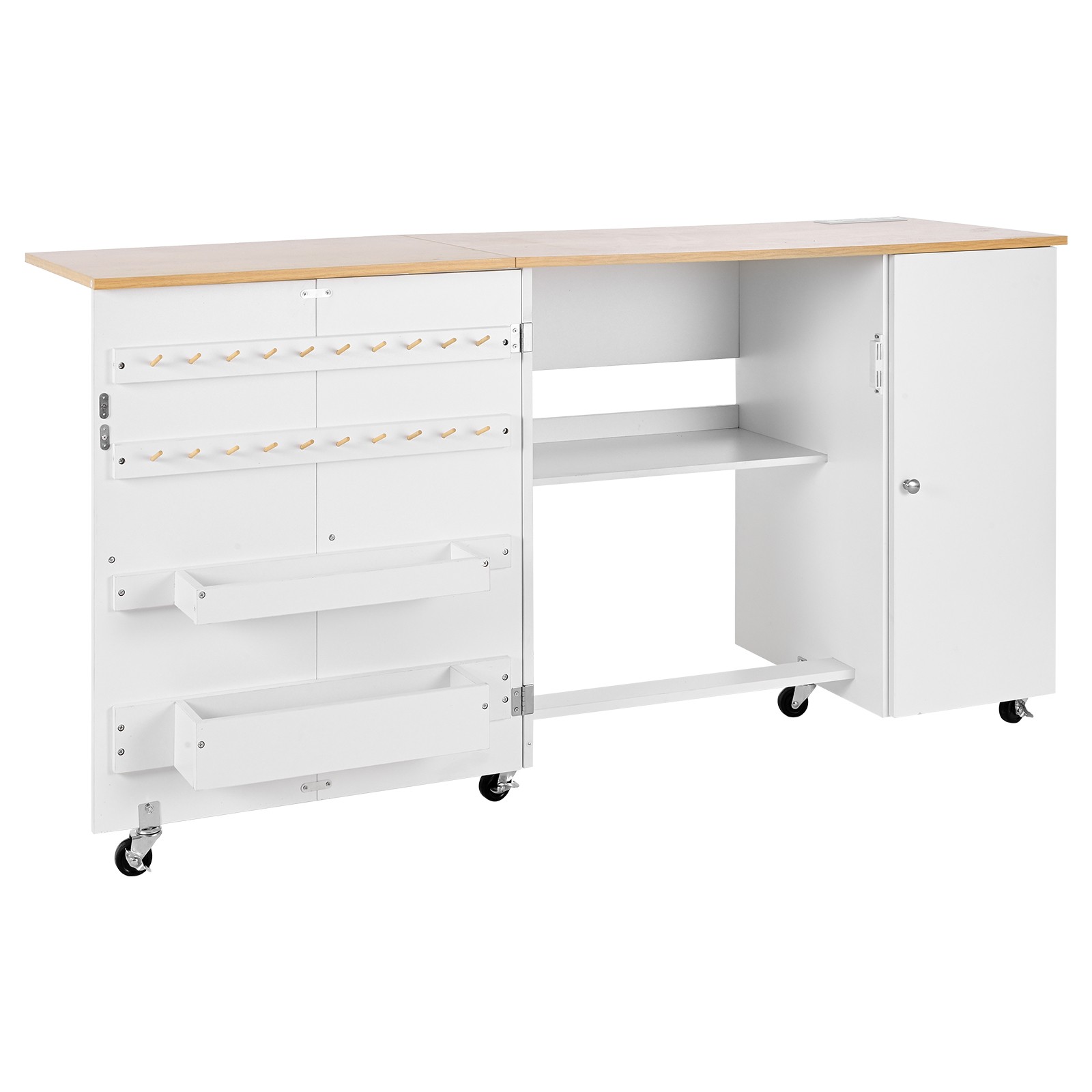 Uimoso Folding Sewing Table with Multipurpose Design andBuilt-In ChargingStation