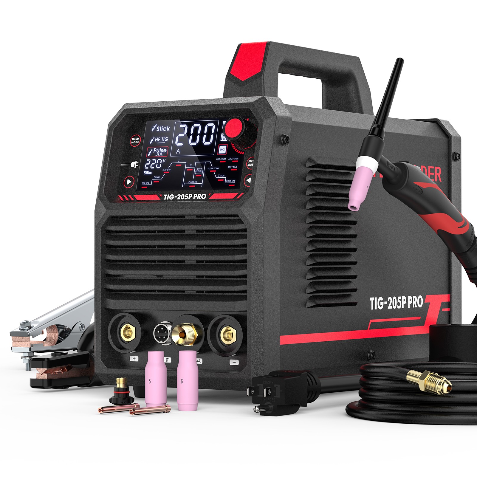 IGBT STICK/DC TIG/PULSE TIG 3 In 1 Welding Machine 205A 110&220V Dual Voltage