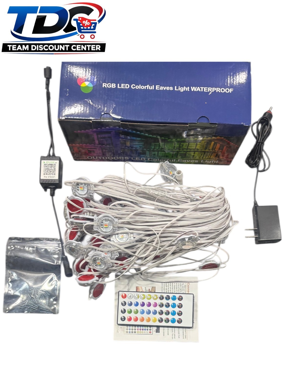 100ft Smart RGB Outdoor Permanent LED Lights App Remote IP67 Open Box
