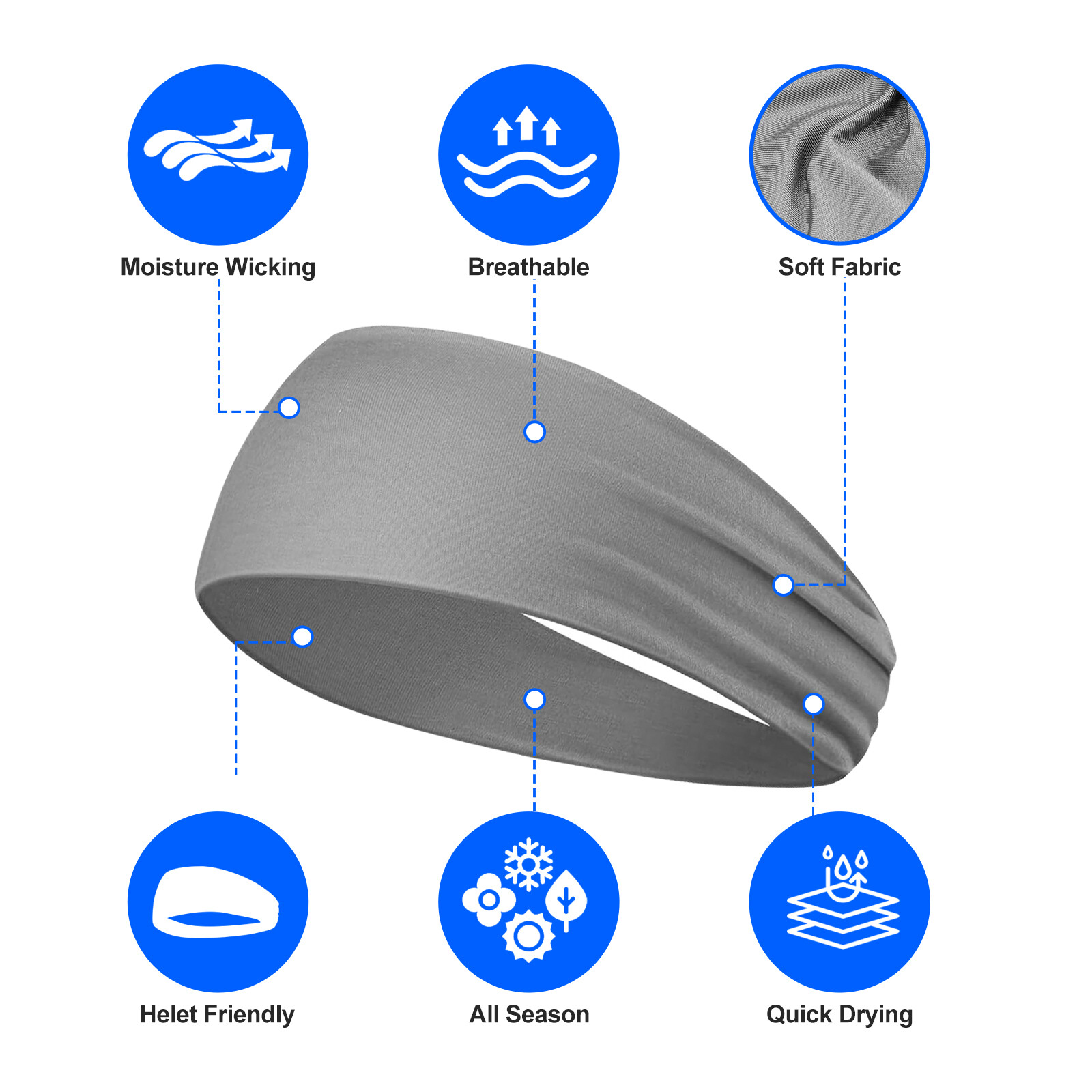 6 Pcs Running Headbands Men Sweatbands Sports Sweat Bands Workout Fitness Women