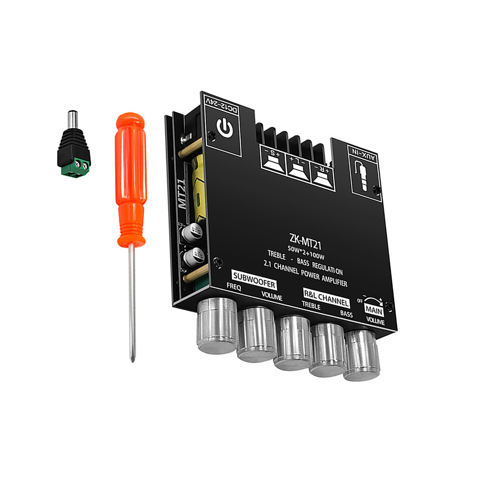 ZK-MT21 Bluetooth 5.0 Subwoofer Amplifier Board High Low Tone AMP 2.1 Channel