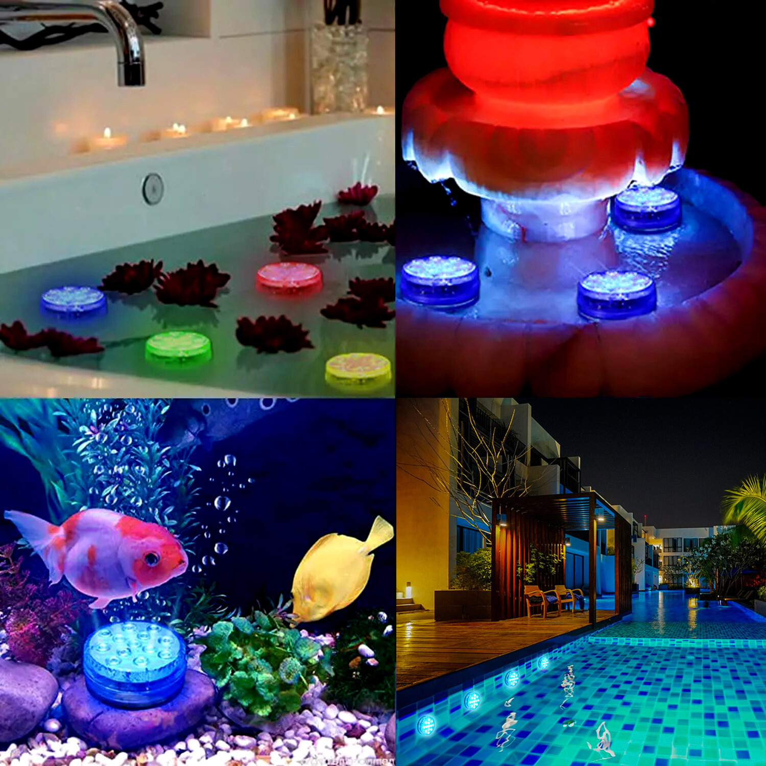 Waterproof Underwater Led Lights w/Remote for Swimming Pool Fountain Hot tube