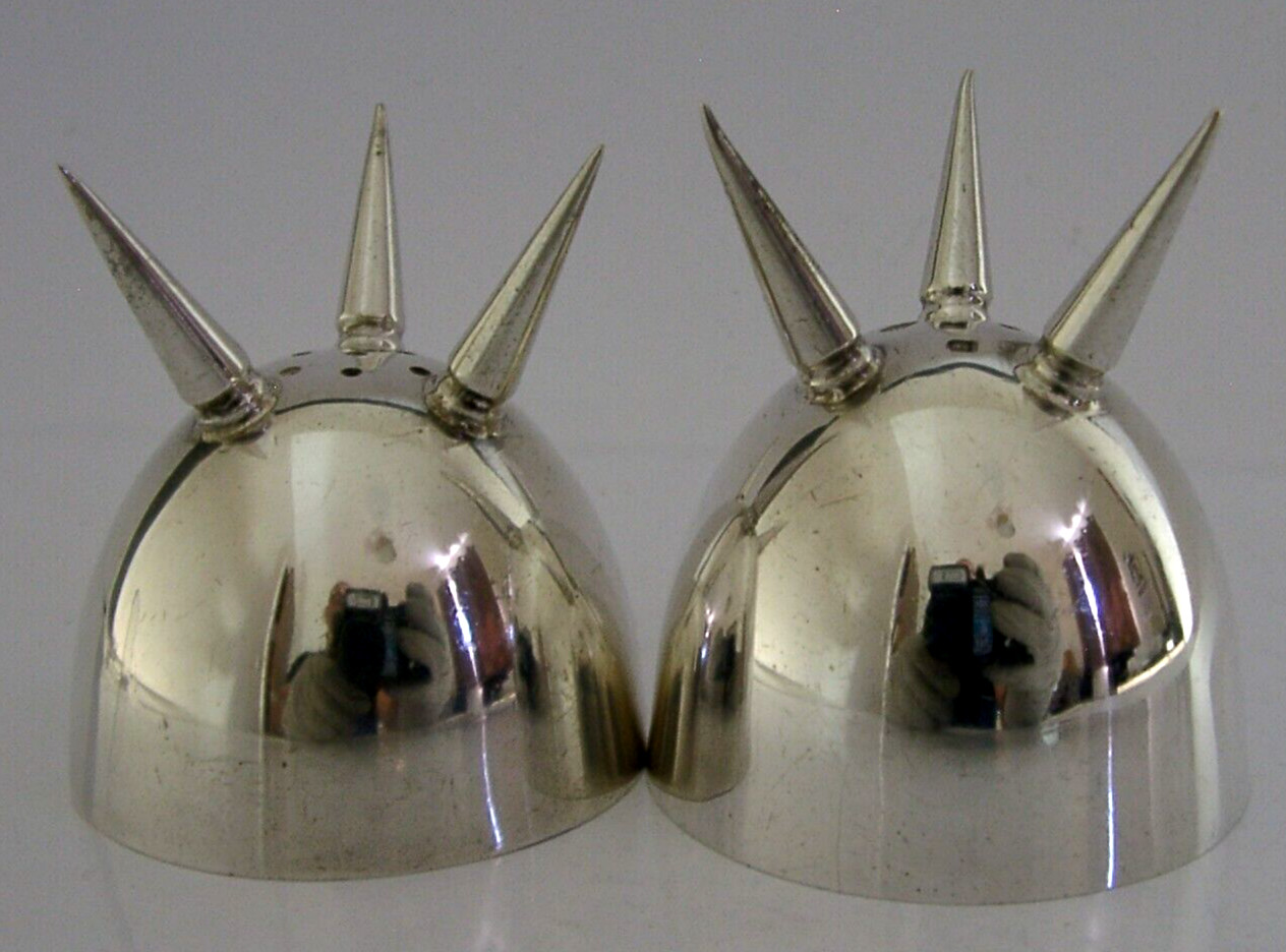 SUPERB MID CENTURY MODERN STERLING SILVER SALT PEPPER CRUET SET 1996/97 118g