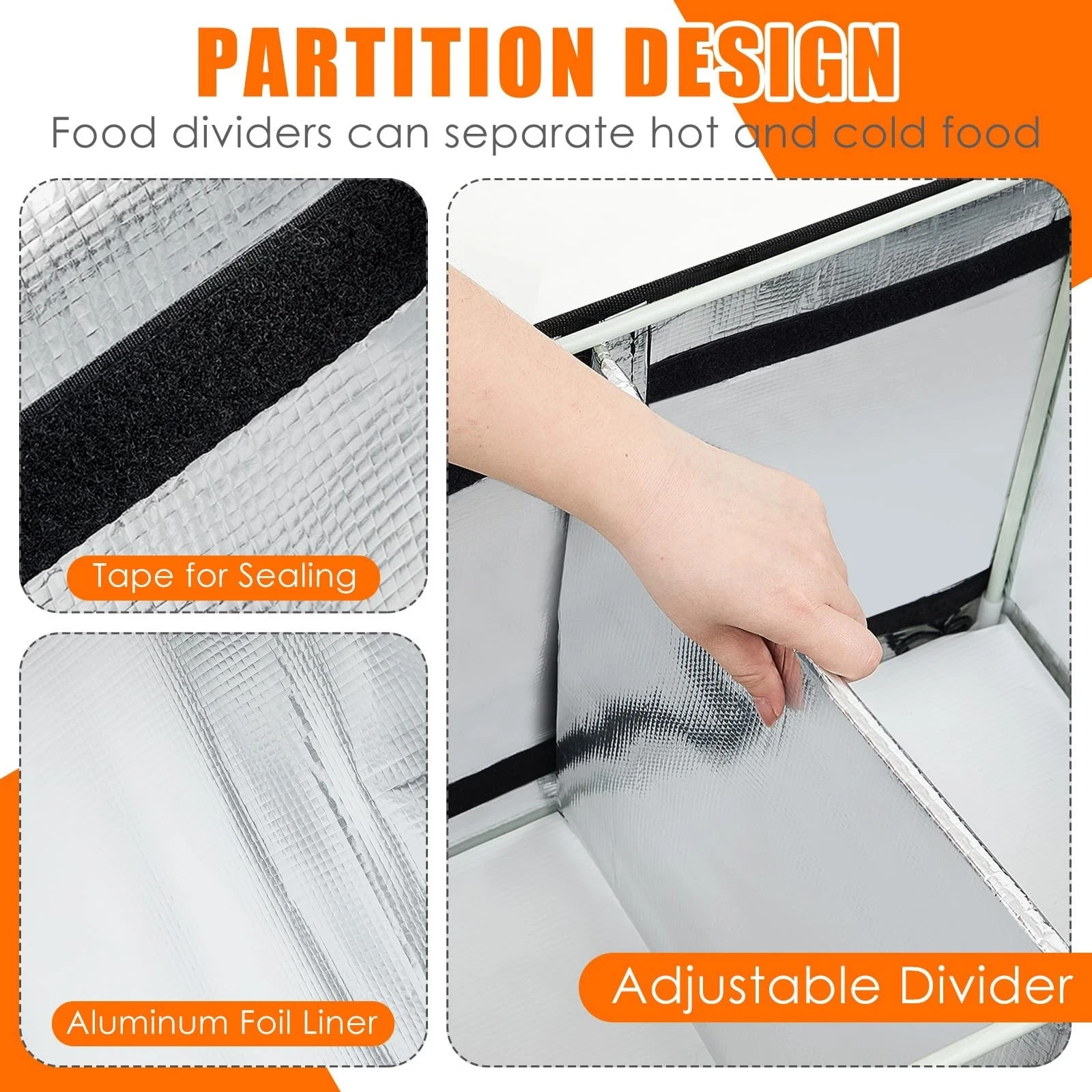 Insulated Food Delivery Bag for Bike with Rear Rack Pizza Delivery Box with S...