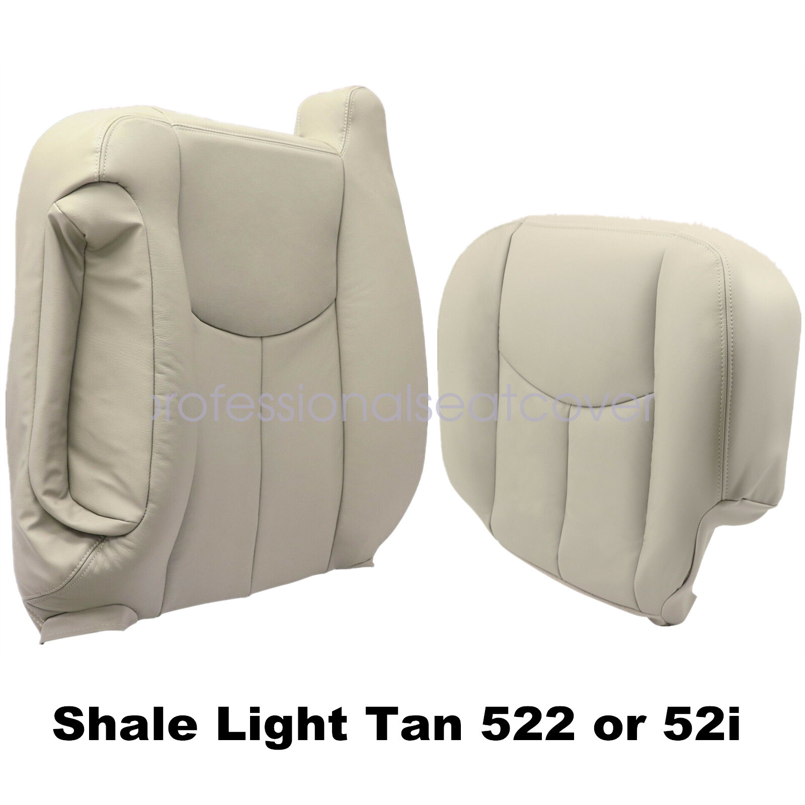 For 2003 2004 2005 2006 Chevy Tahoe GMC Yukon Front Leather Seat Cover Light Tan
