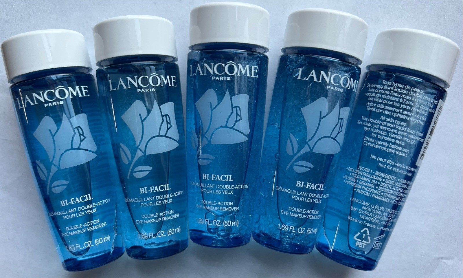 5 * Lancome Bi-Facil Double Action Eye Makeup Remover 1.7oz/50ml/each NEW