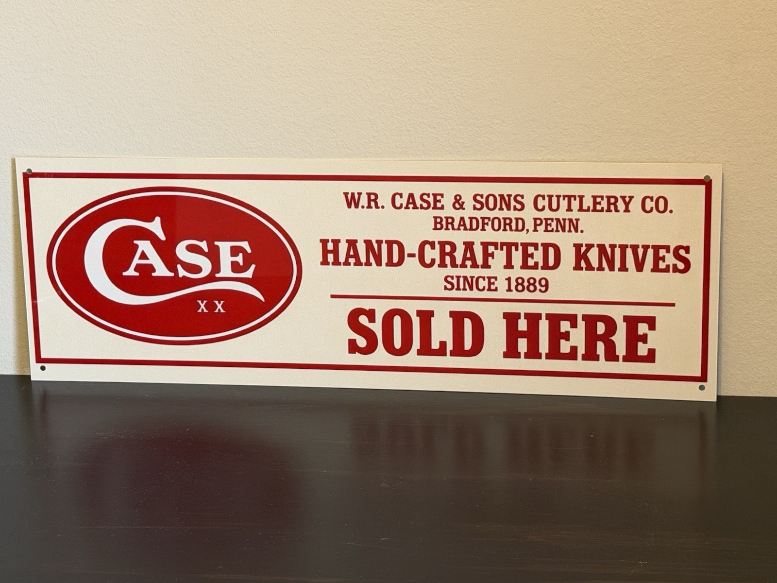 Retro Style Case Knives Cutlery Store Wall Decor Garage Sign