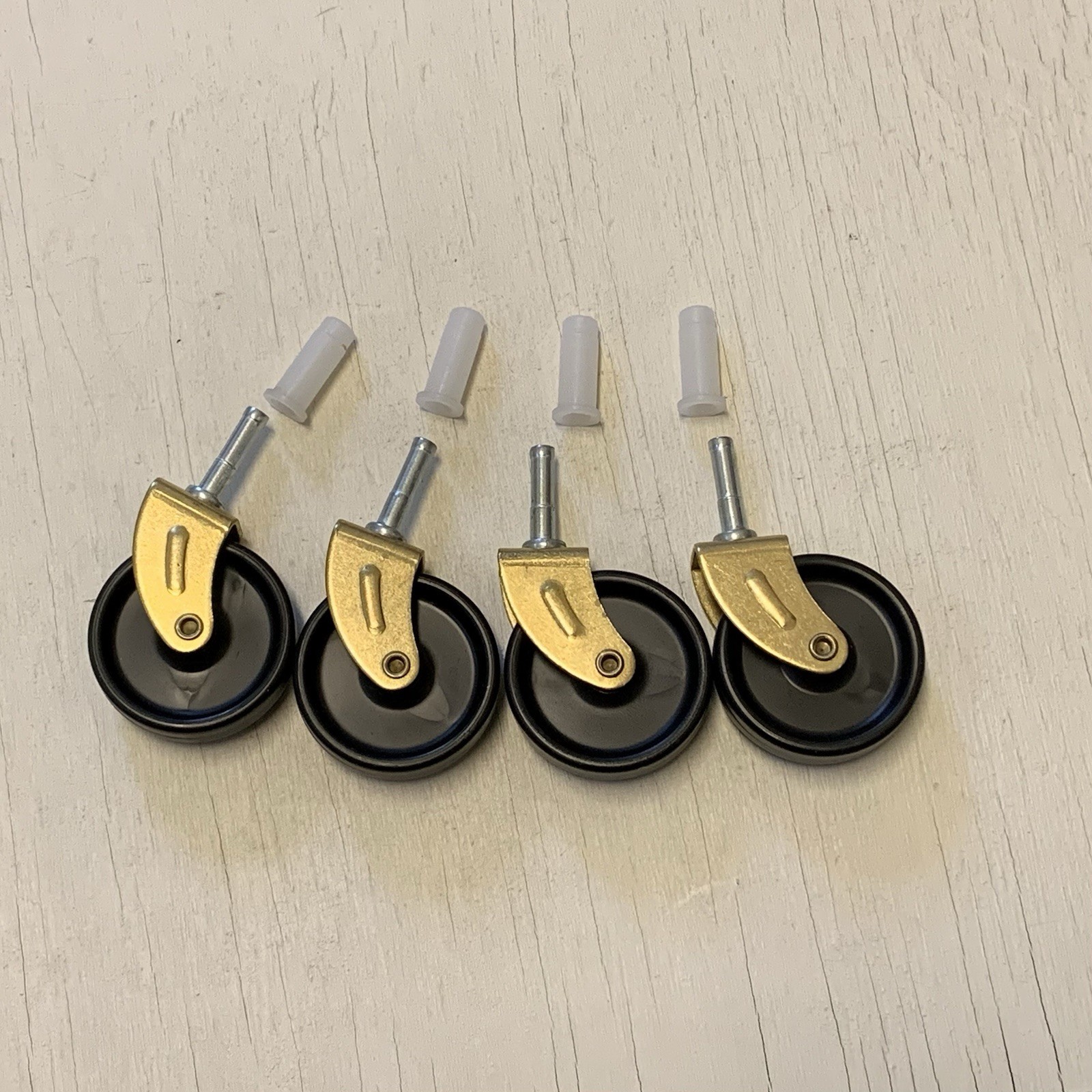 Set Of 4 Tea Cart Caster Wheels With 4 Sockets 2” Diameter Wheels By 7/16” Wide