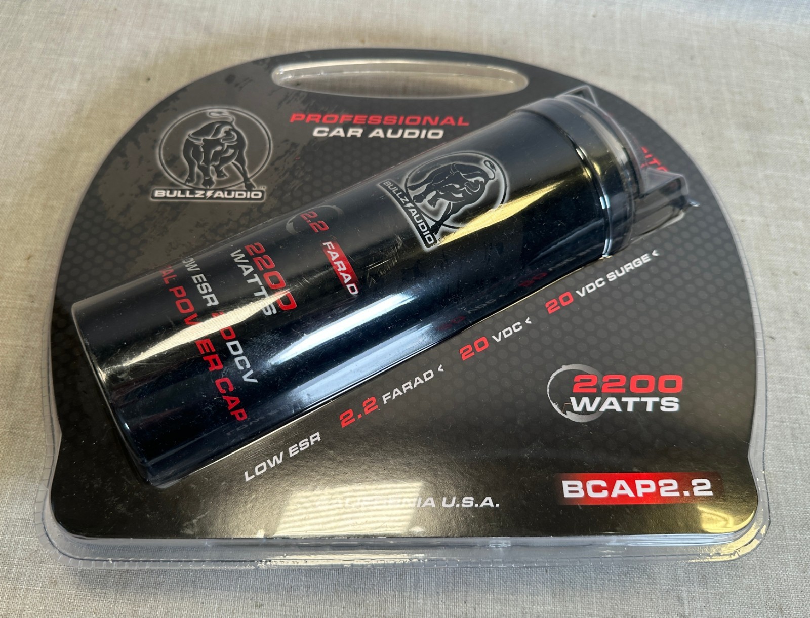 NEW Bullz Audio 2.2 Farad Car Audio Capacitor 2200 Watts Digital Display 2F 2.2F