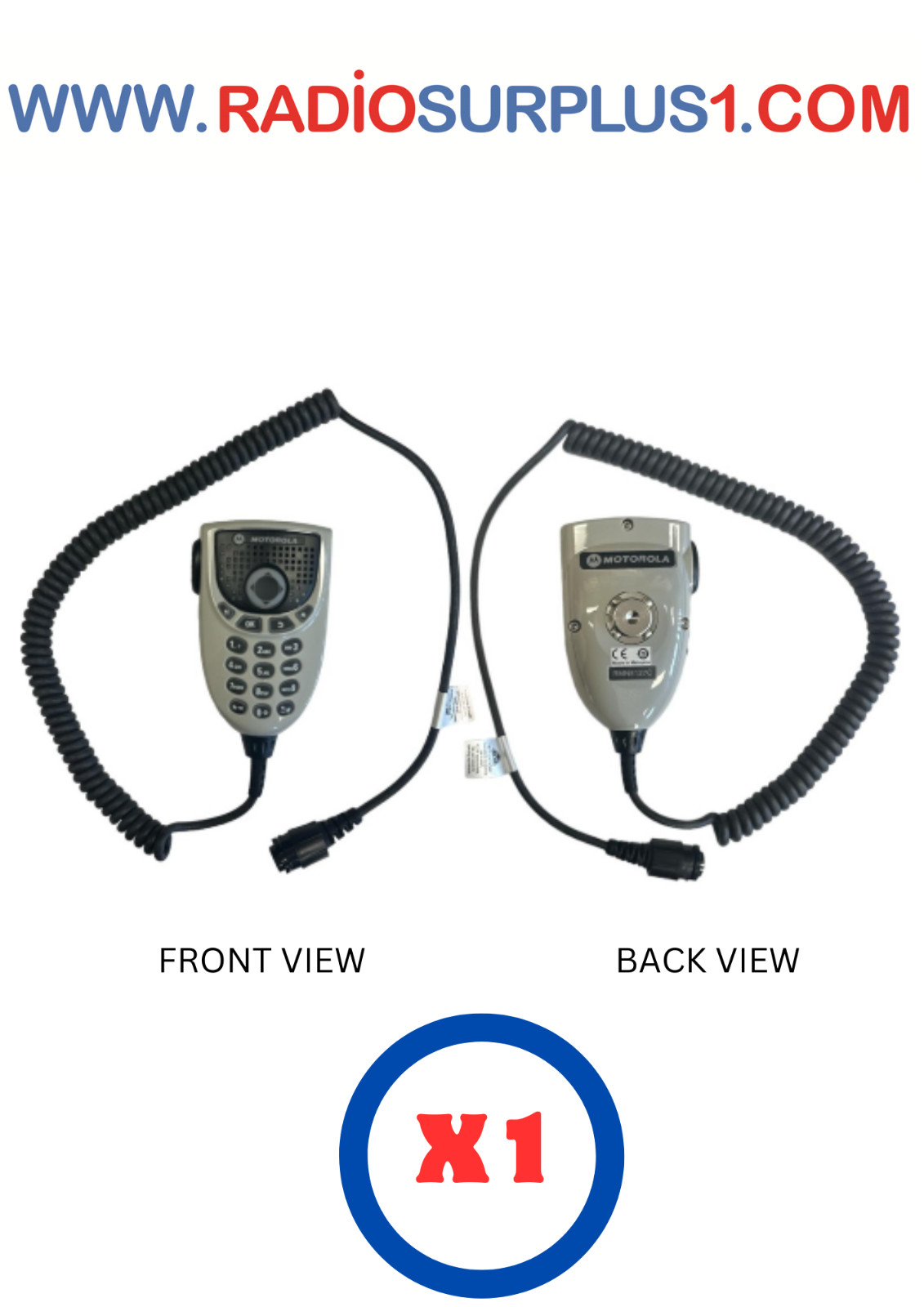 1 x Motorola Impres 4-Way Nav Keypad Remote Speaker Microphone - RMN5127C