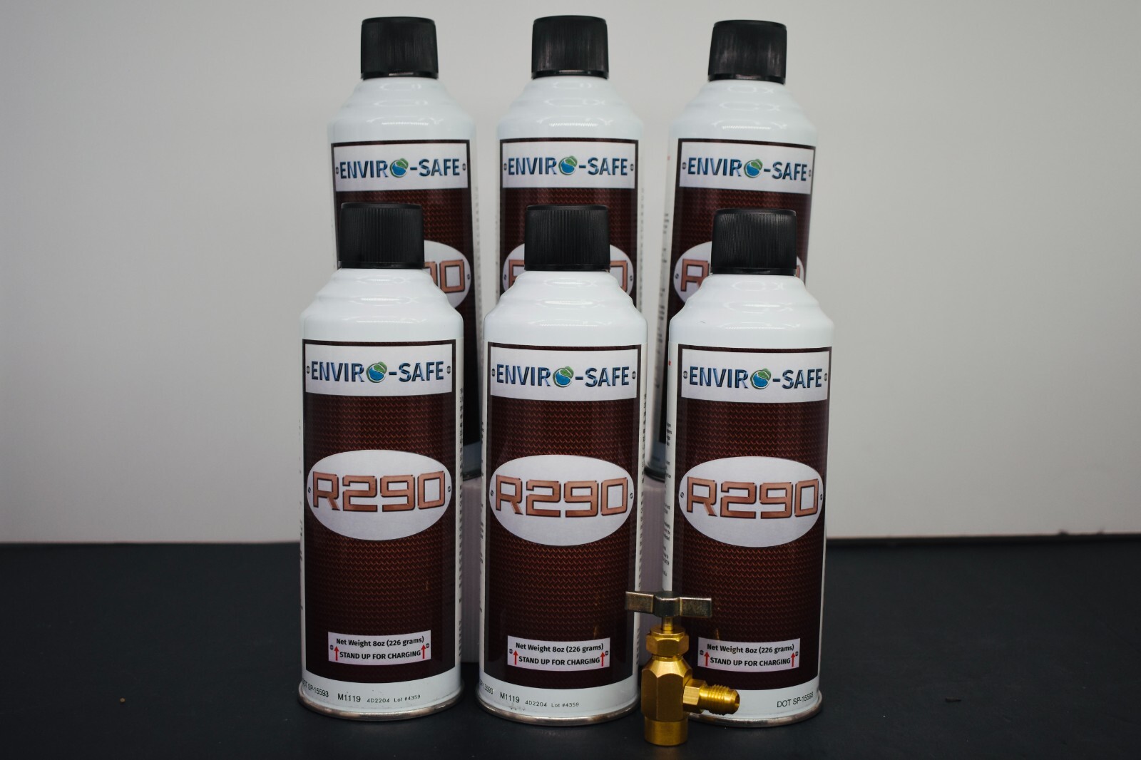 R290 Upright Charge, K-28 Valve, 6 cans with Top-Tap