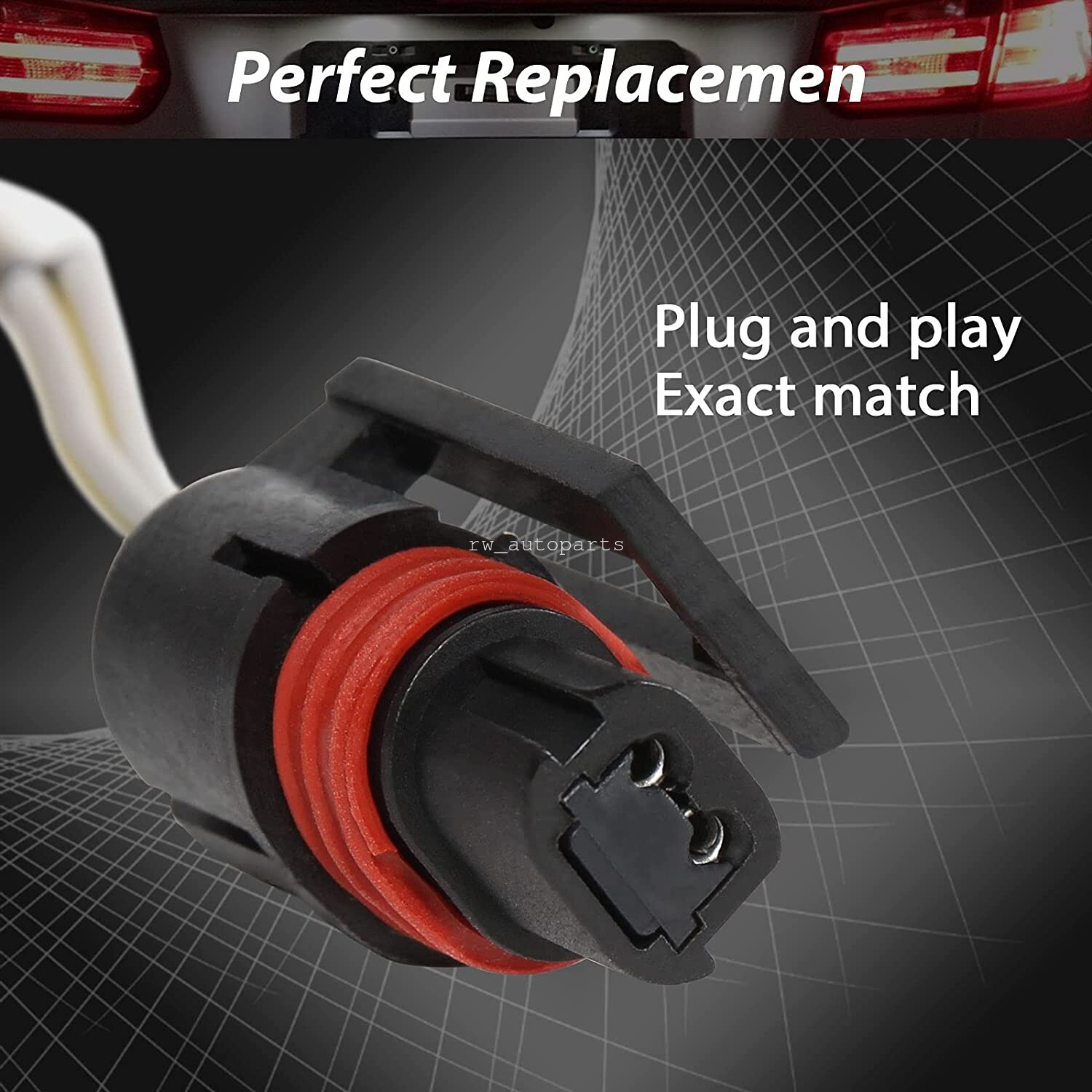 2x Rear License Plate Light Wire Harness Socket For 94-01 Dodge Ram 1500 2500