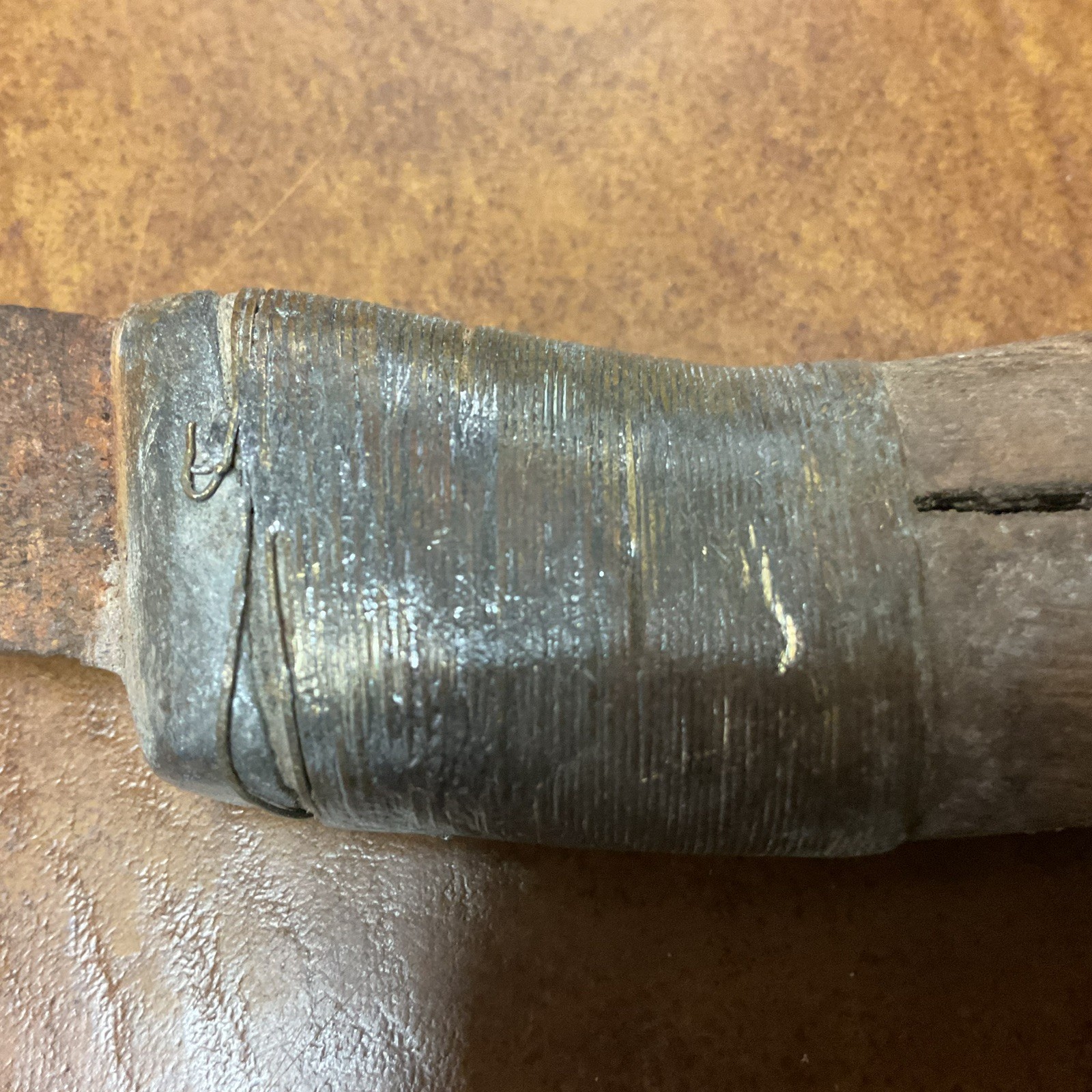 Unmarked Vintage Old Knife with Wire Wrapped Handle, Used