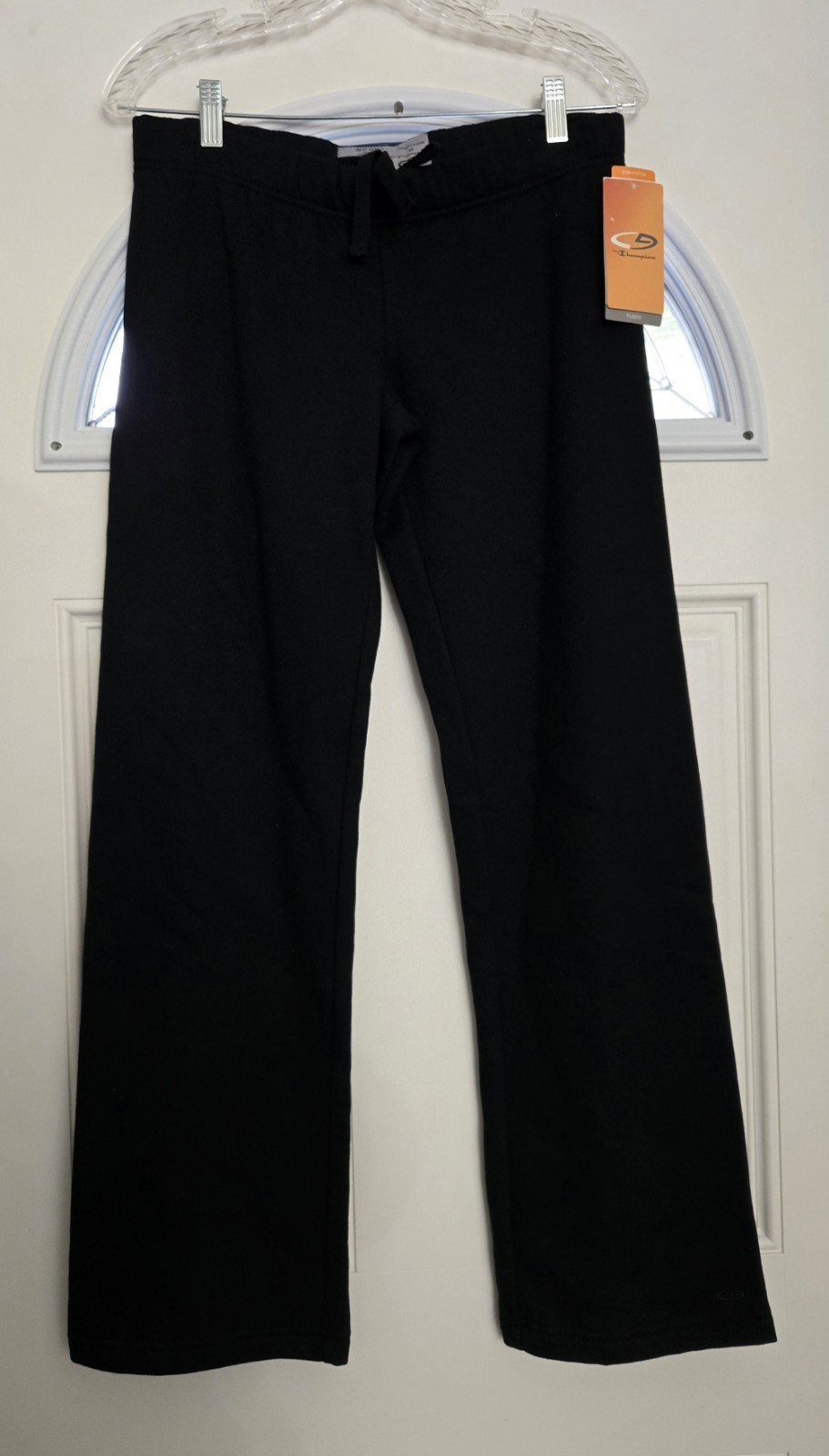 NWT C9 Champion Semi Fitted Sweatpants Women XS Black Low Rise Fleece Straight