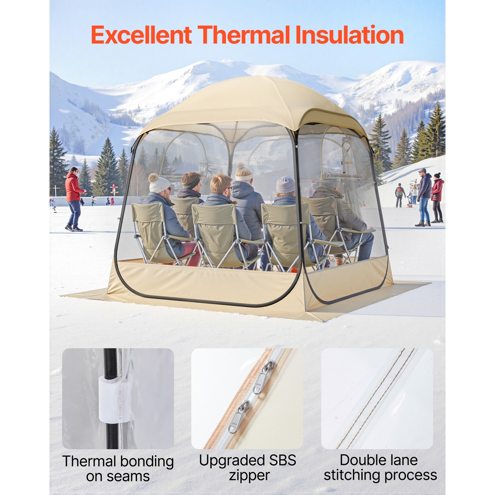 Uimoso Sports Tent Pop-Up 72"x72" Clear Bubble Tent Instant Weather Proof Pod