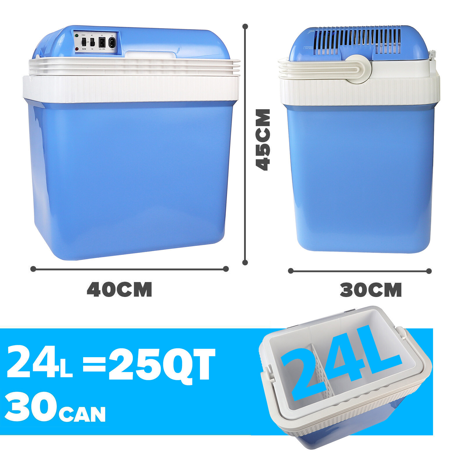 24L Electric Cooler Warmer Portable Car Fridge Refrigerator Camping Mini Freezer