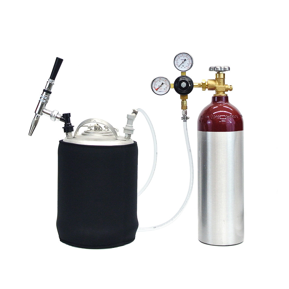 Mobile Party Nitrogen Keg Kit 2.5 Gal Keg 22 cu ft Nitro Tank and Stout Faucet