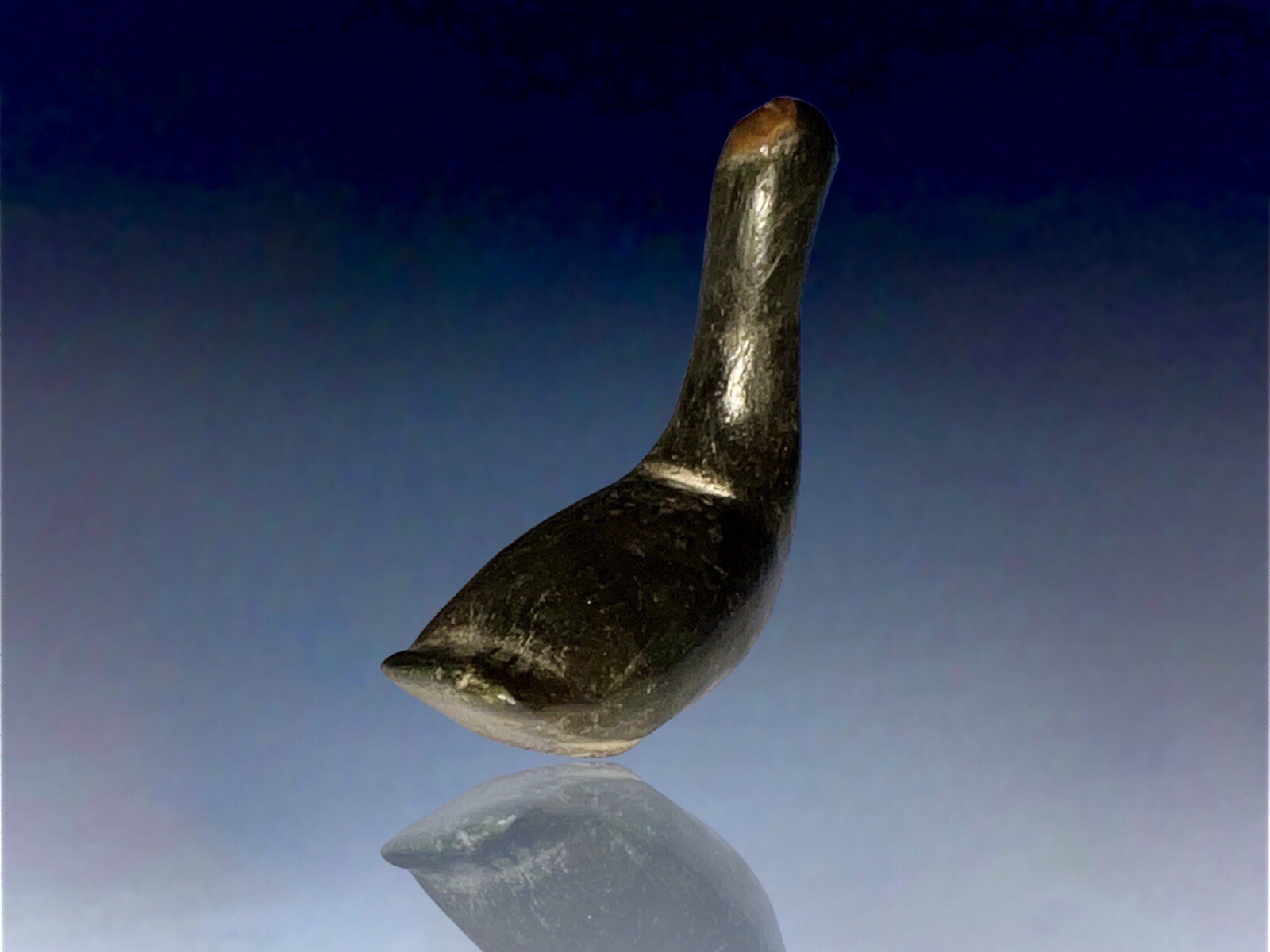 19th Century Inupiat Inuit Carved Stone Hunting Loon Effigy / Fetish