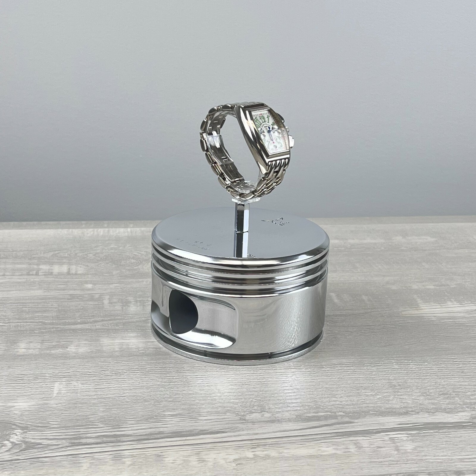 Jacobs Radial Engine WWII Airplane Polished Piston Pilots Watch Display Stand