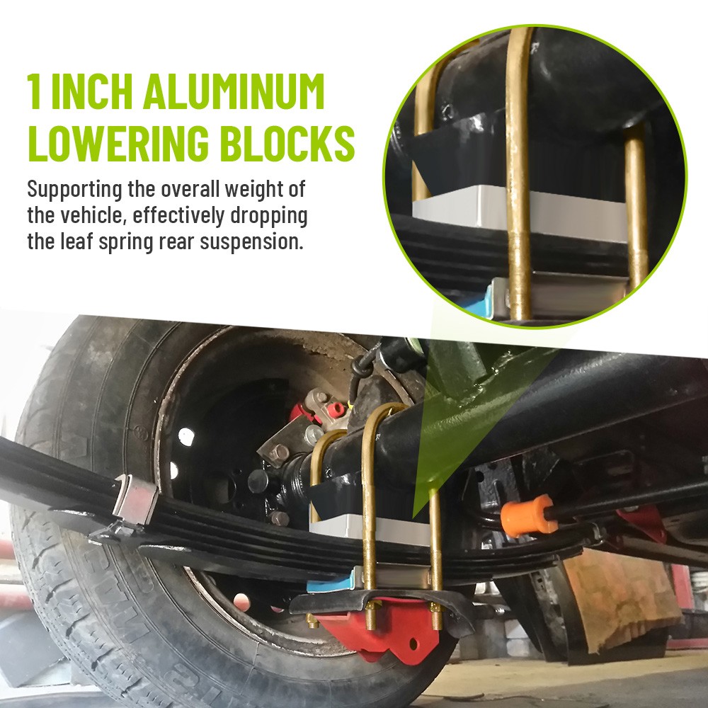 1" Inch Universal Aluminum Extruded Leaf Spring Lowering Block Kit 2PCS